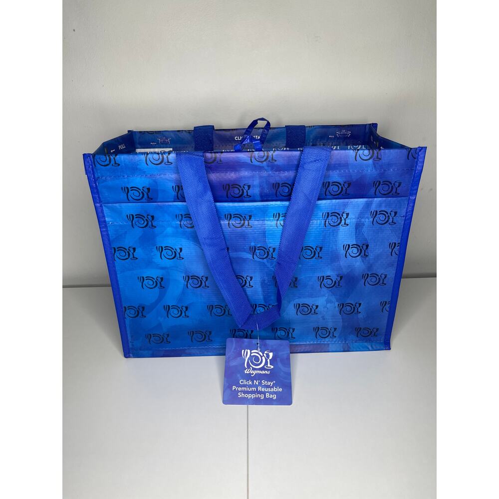 Wegmans Blue Click N' Stay Reusable Grocery Tote Bag w/ Removable Liner NEW NWT! - Picture 16 of 16